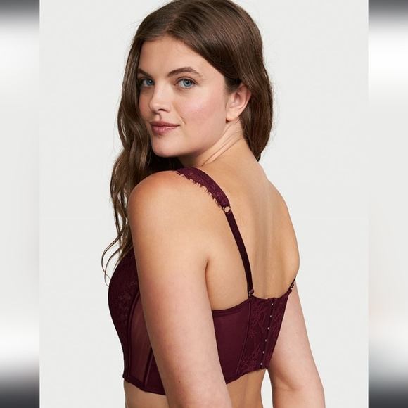 VS Burgundy front closure corset top - Picture 5 of 6
